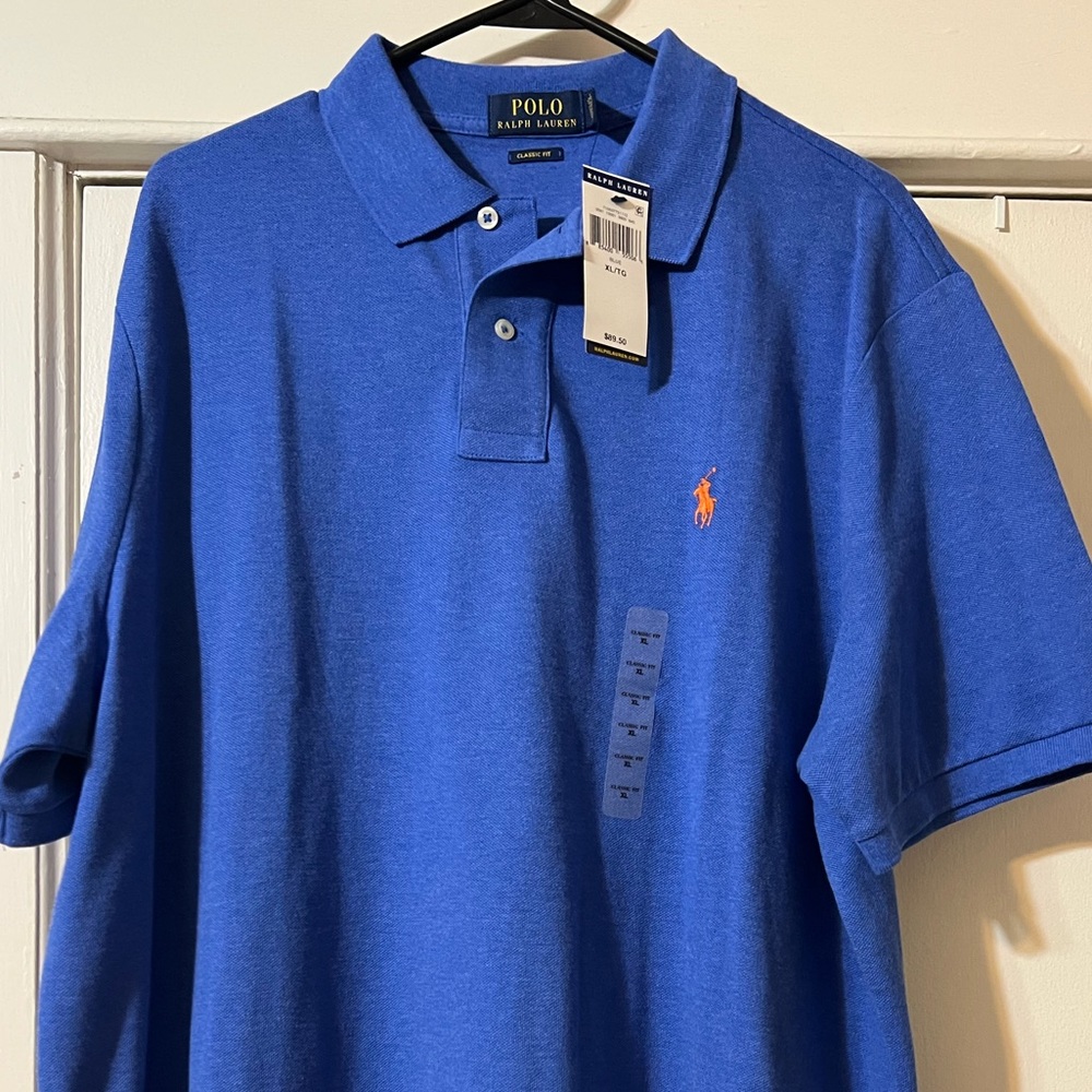 Blue Polo Shirt With Orange Polo Guy, Classic Fit, New With Tags